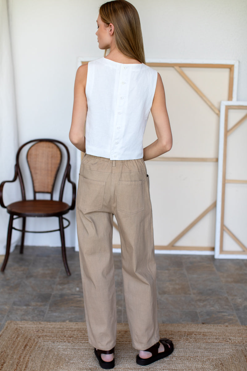 Studio Barrel Chino - Pale Khaki Organic