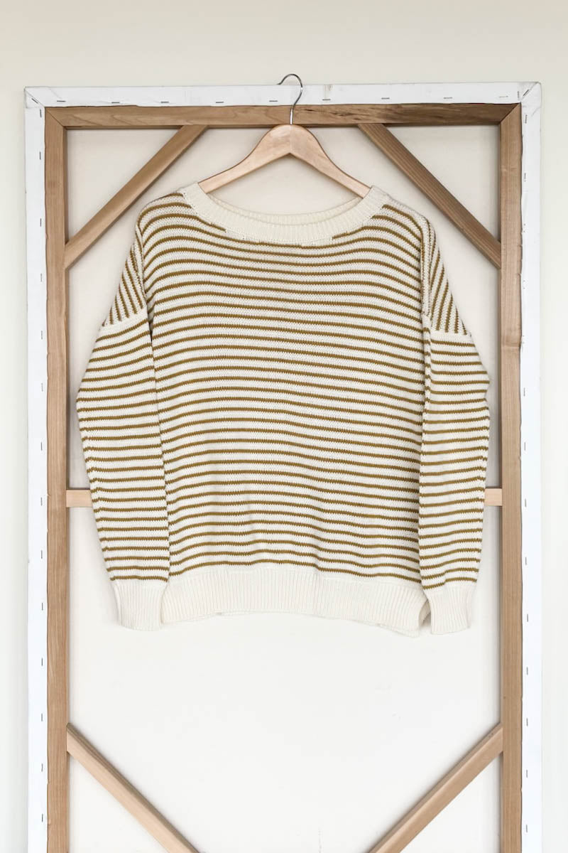 Carolyn Sweater - Marigold Stripe Organic