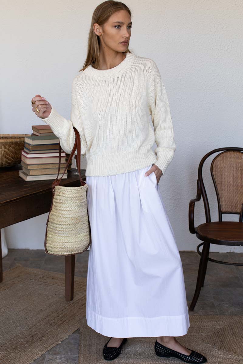 Cozy Cotton Sweater - Ivory Organic