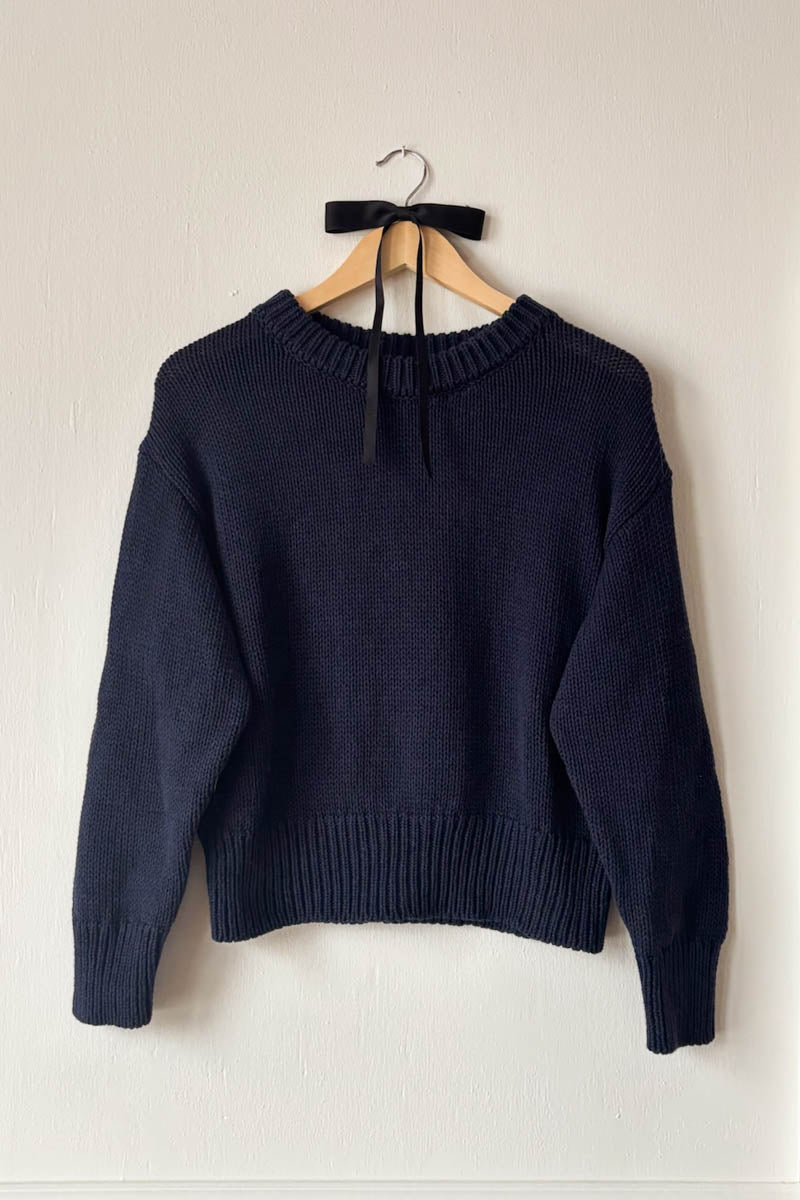 Cozy Cotton Sweater - Navy Organic