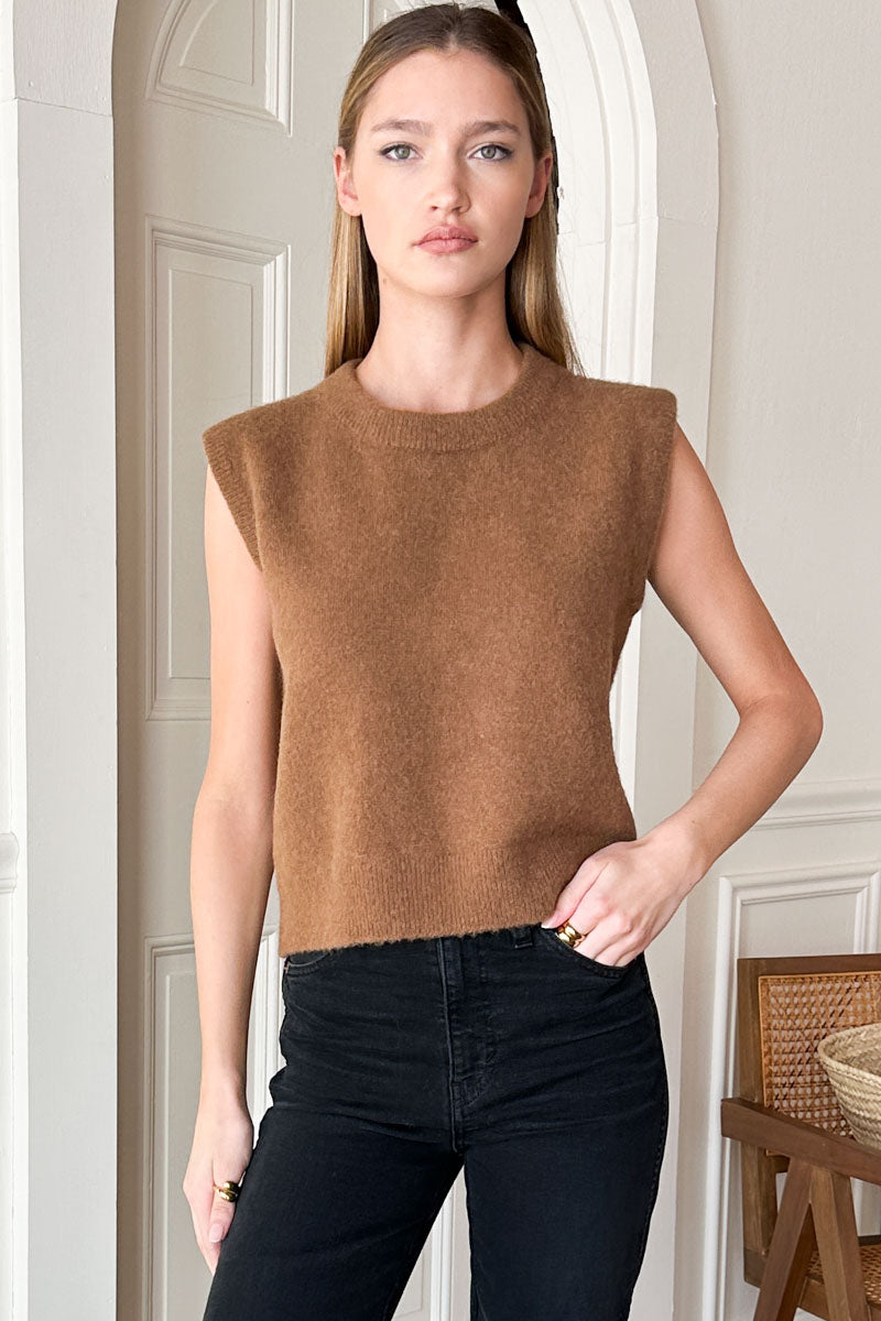 Eloise Sweater Vest - Camel