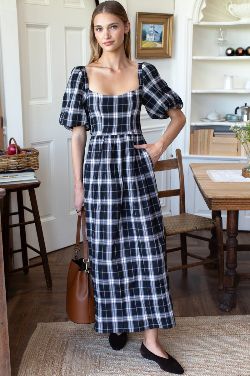 Sylvian Dress - Sylvian Plaid Dark