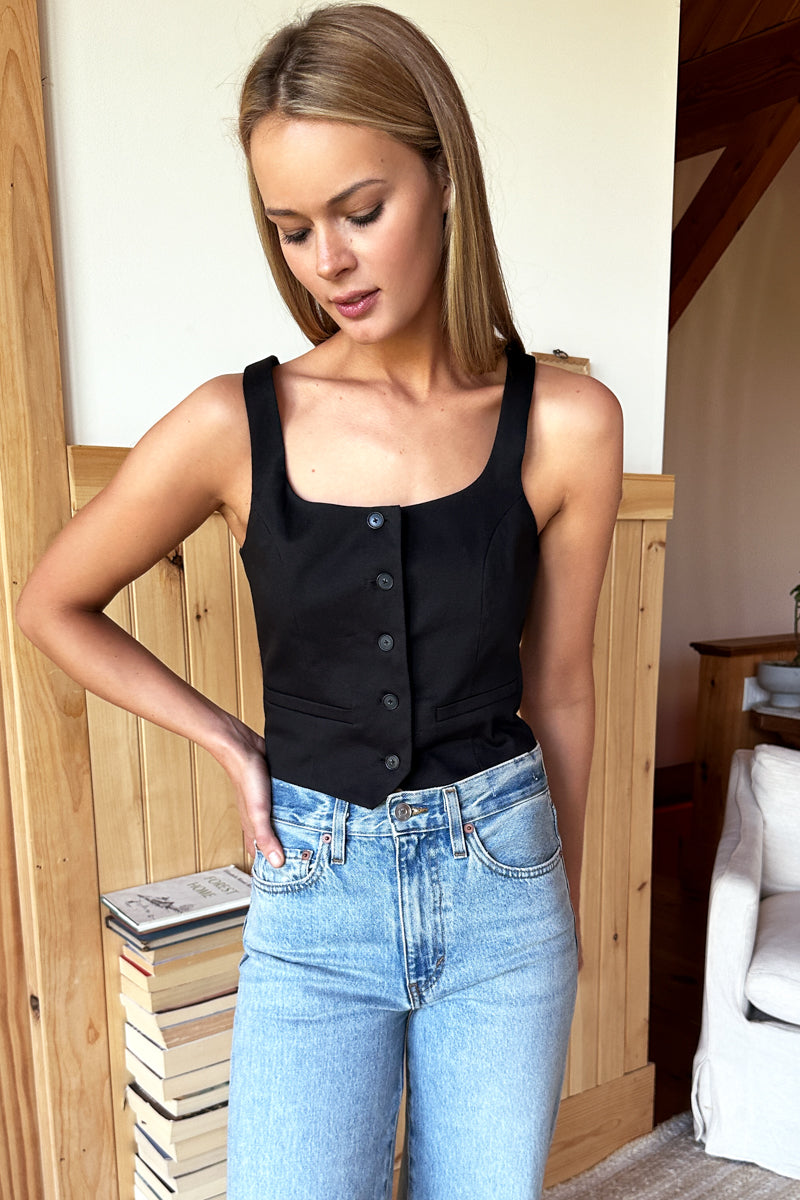 Tailored Top - Black