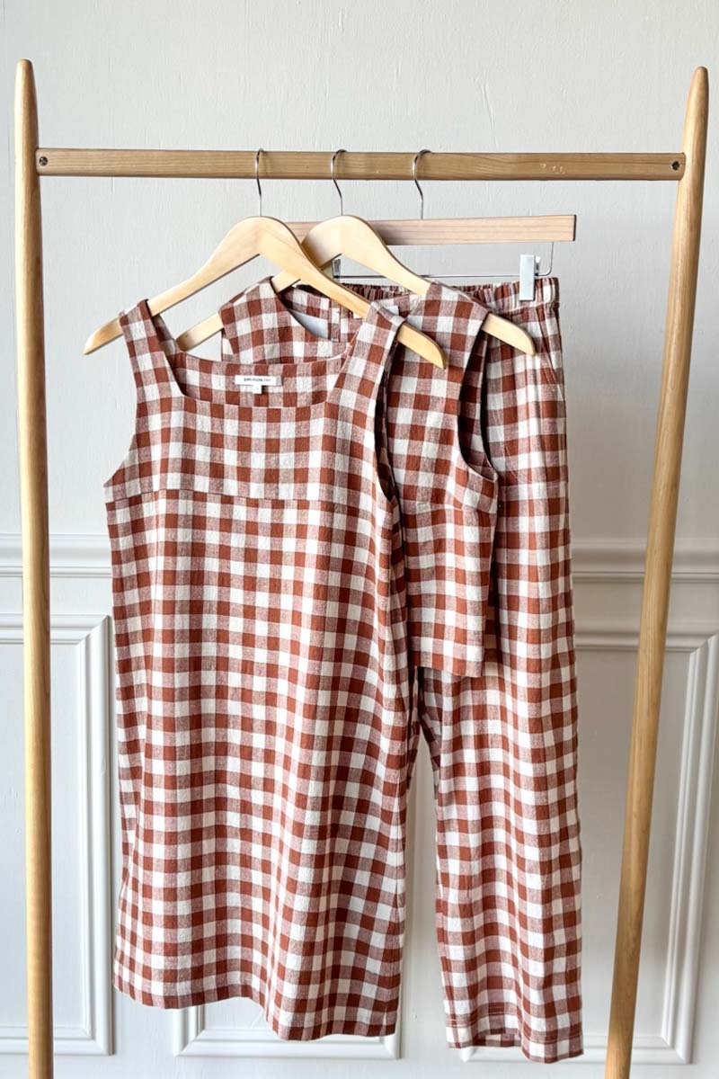 Studio Boxy Pant - Handloom Gingham Rust