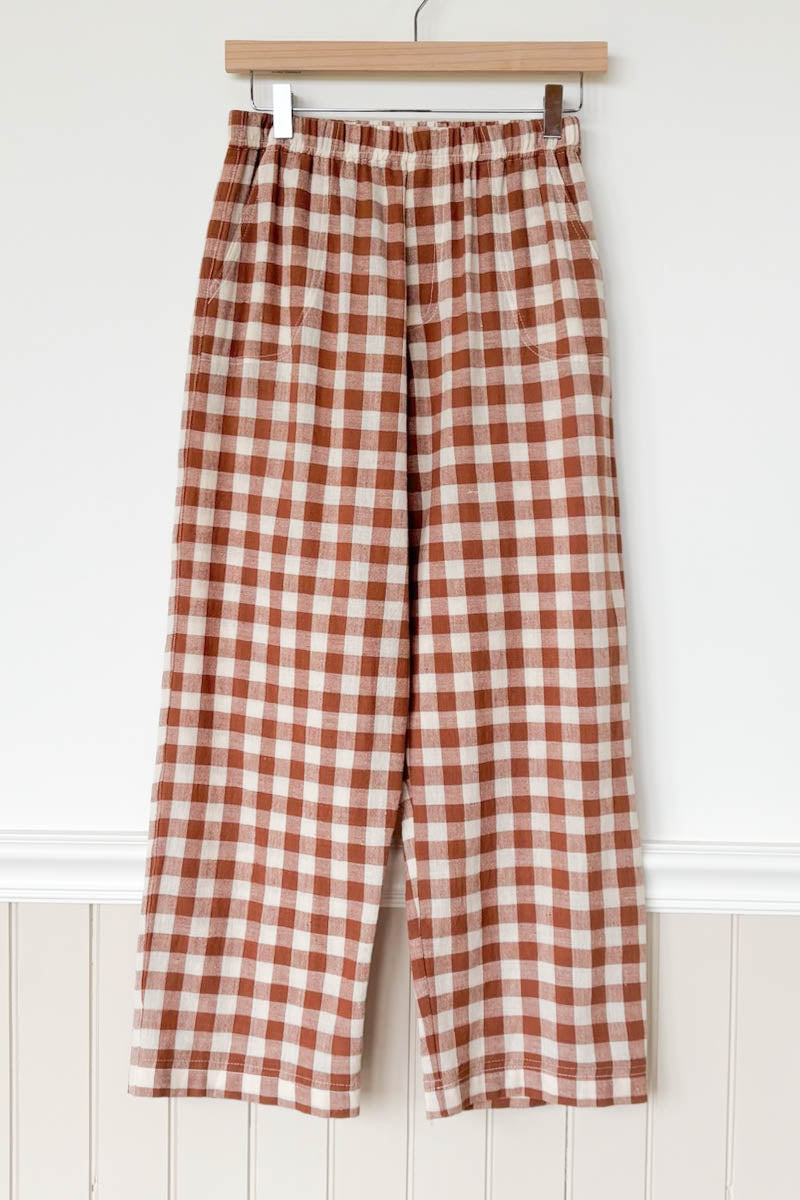 Studio Boxy Pant - Handloom Gingham Rust