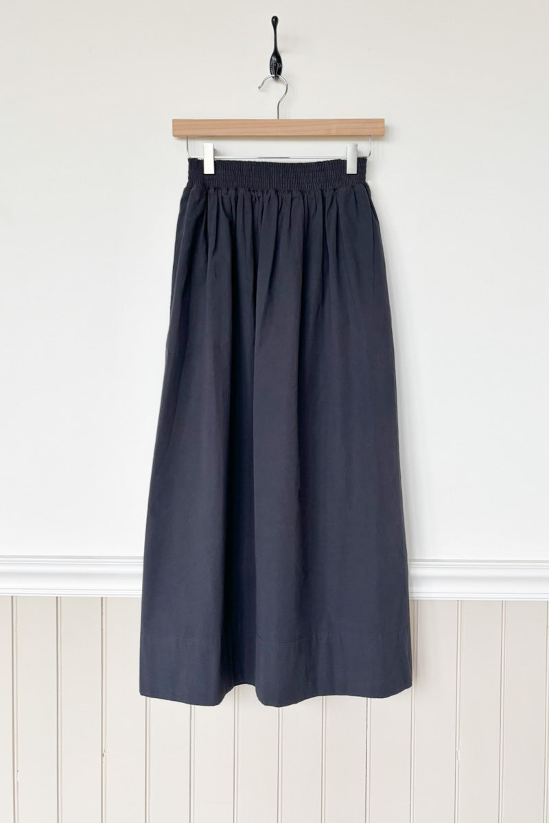 Wide Hem Poplin Skirt - Polar Night