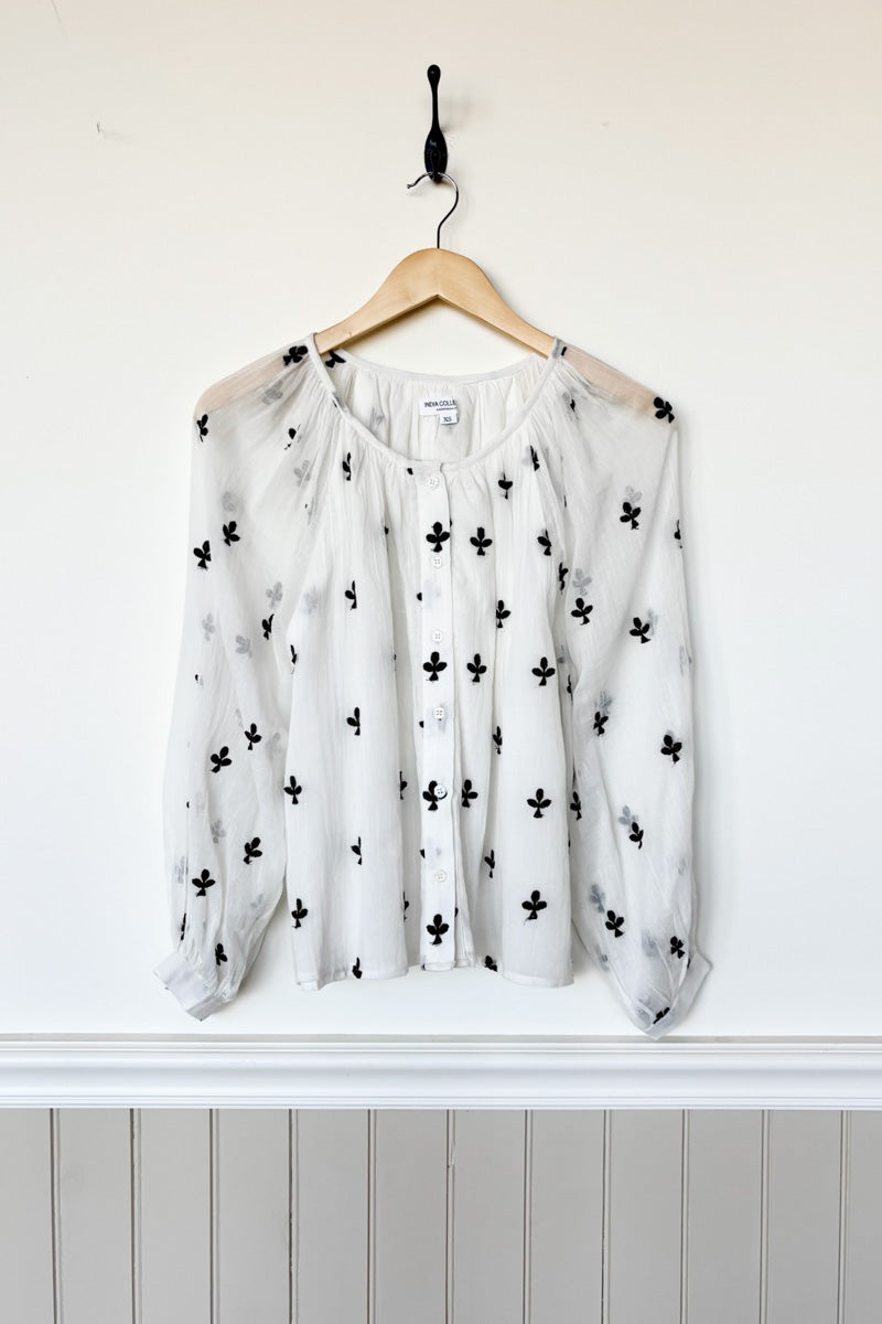 Frances Blouse - Embroidered Clover