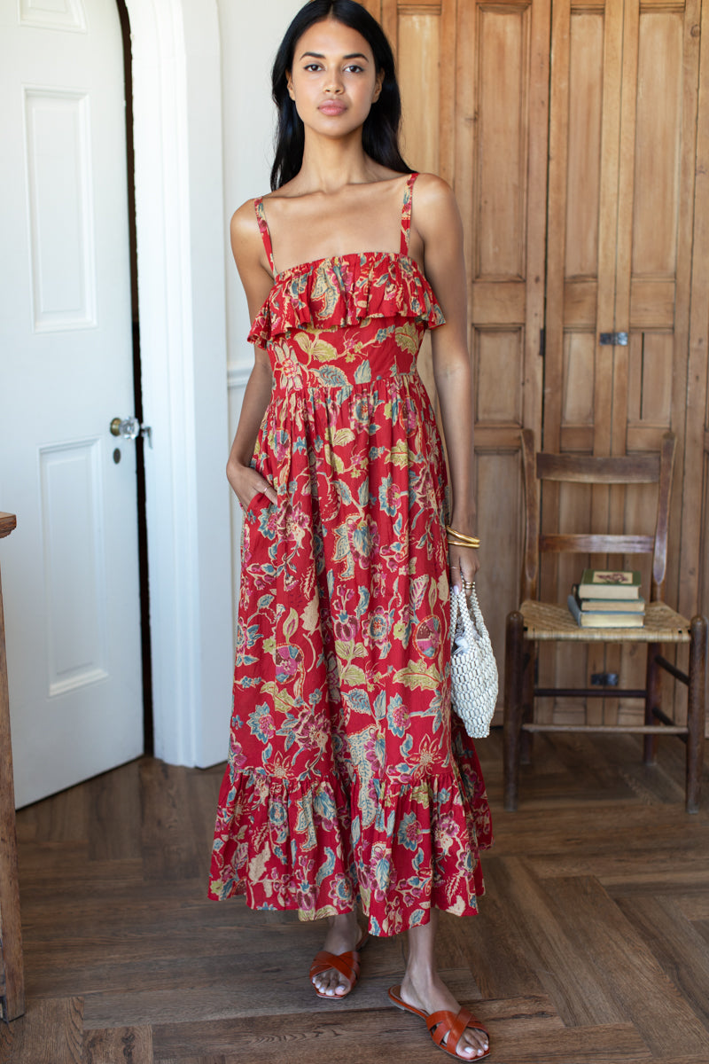Tomas Maxi Dress - Pompeian Blooms Organic
