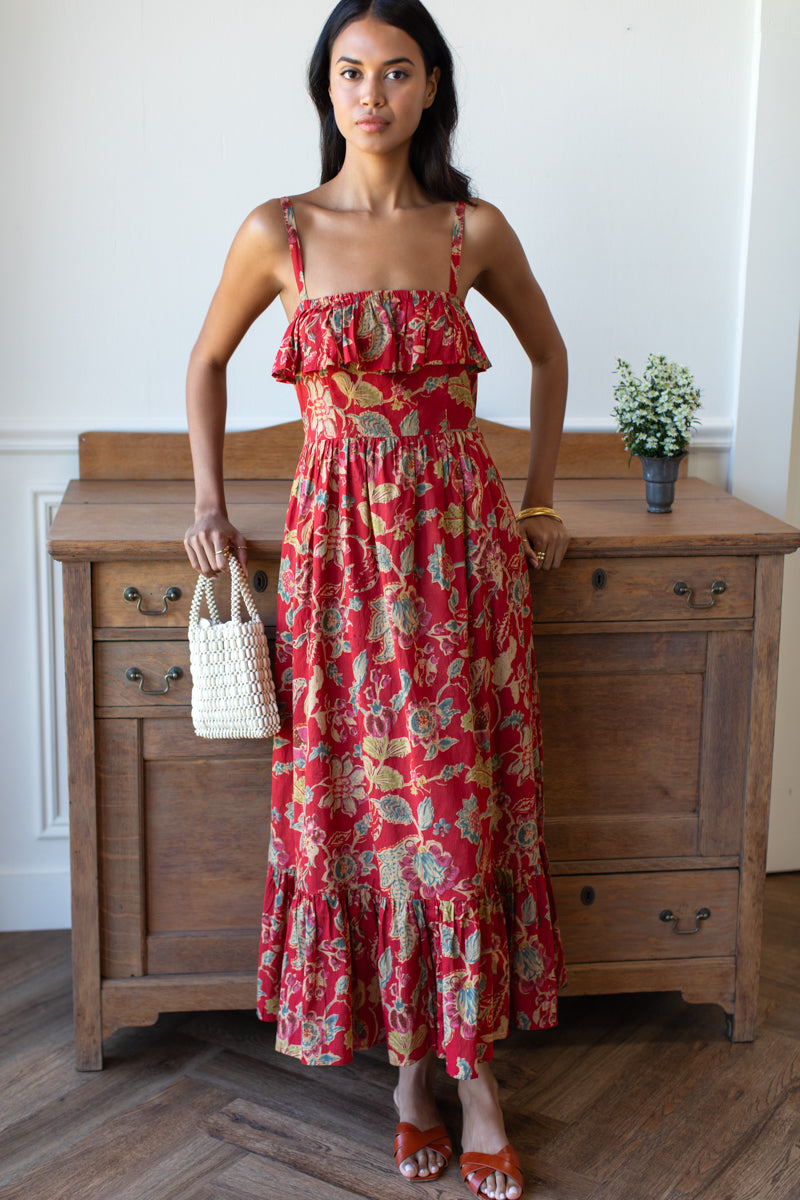 Tomas Maxi Dress - Pompeian Blooms Organic
