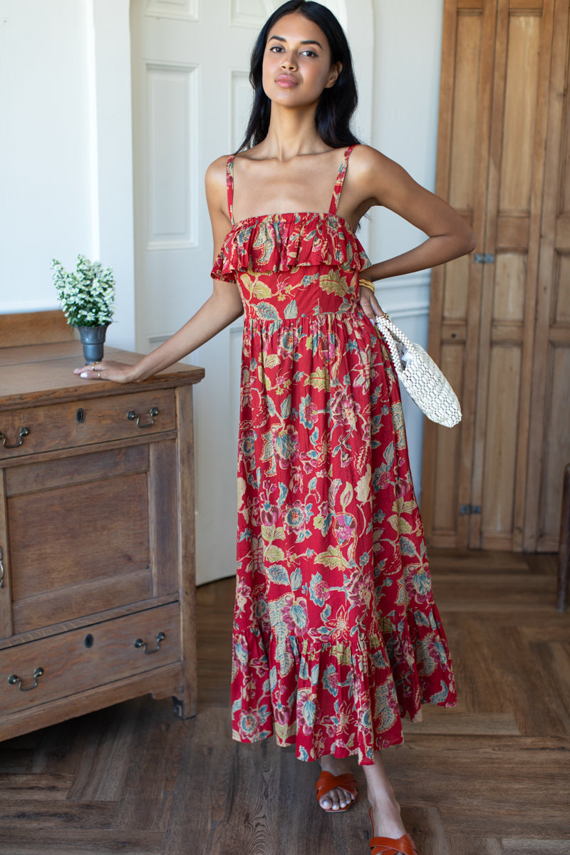 Tomas Maxi Dress - Pompeian Blooms Organic