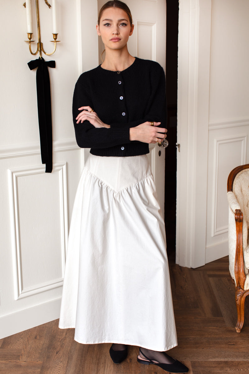 A Line Maxi Skirt - White Swan