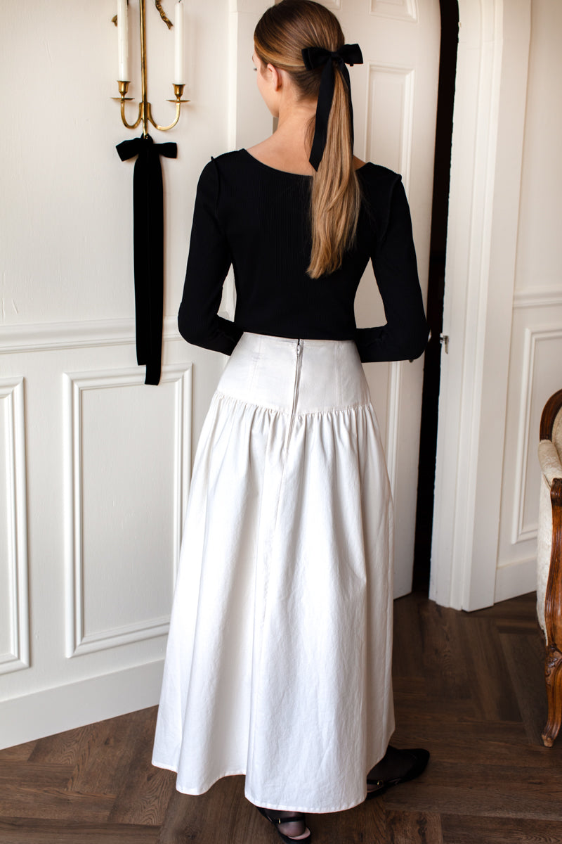 A Line Maxi Skirt - White Swan