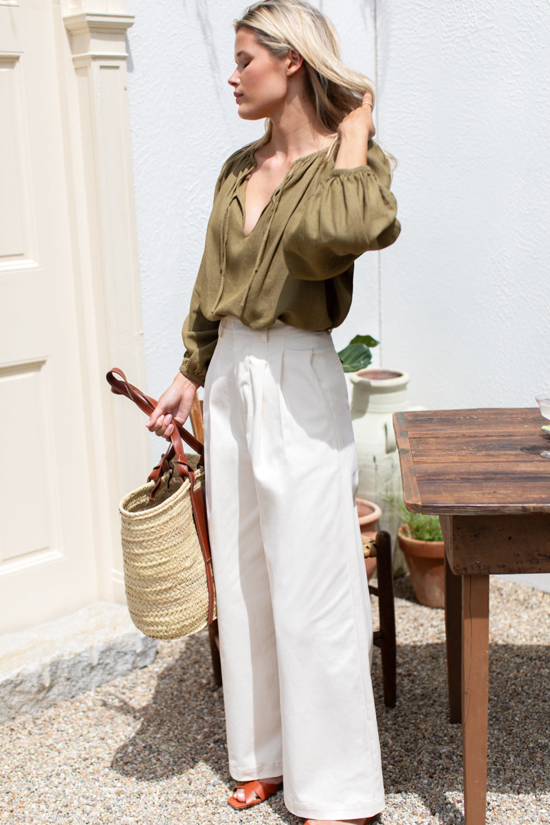 Atelier Pleated Pant 2 - White Swan
