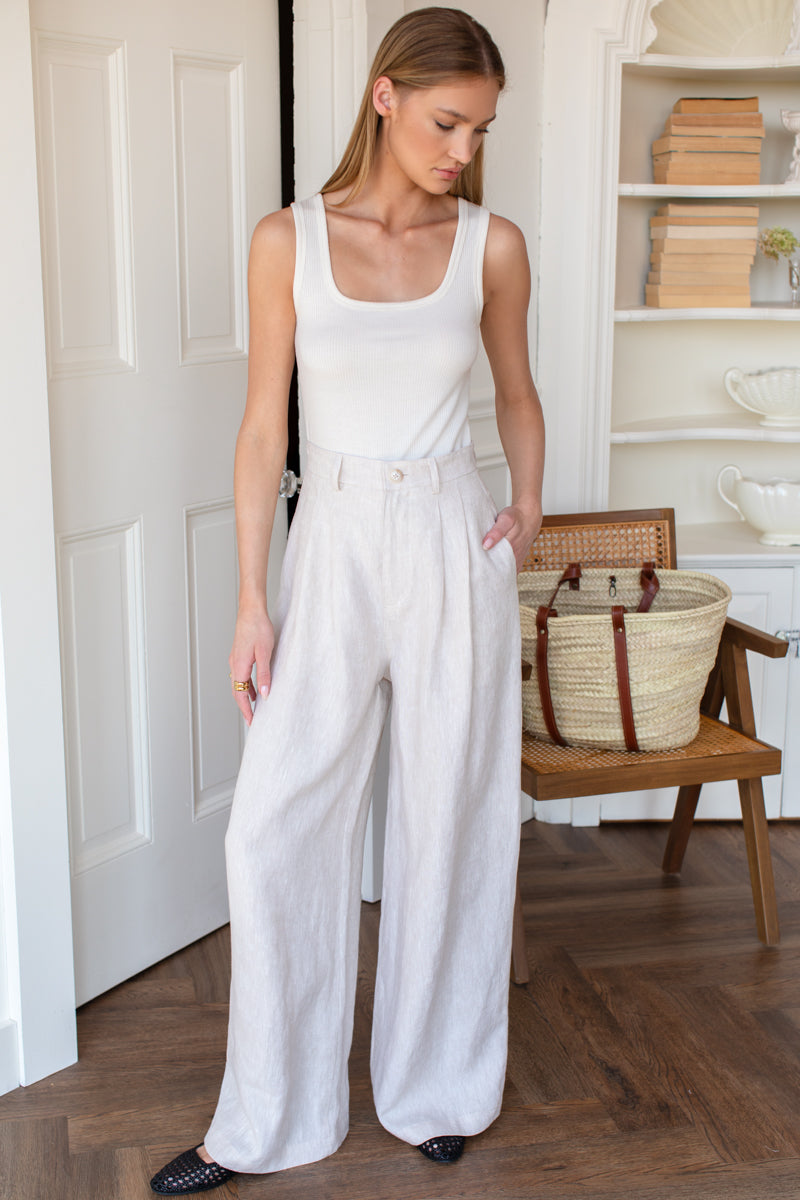 Atelier Pleated Pant 2 - Beach Linen