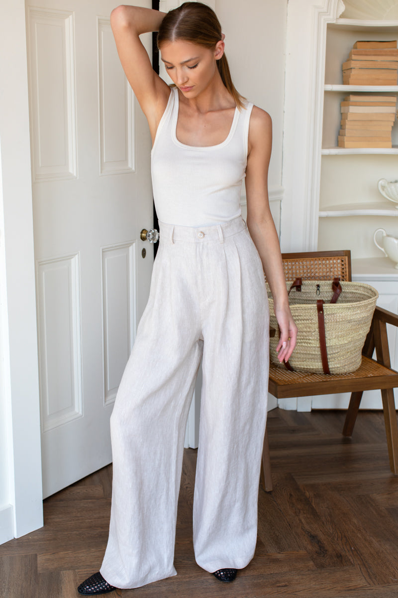 Atelier Pleated Pant 2 - Beach Linen