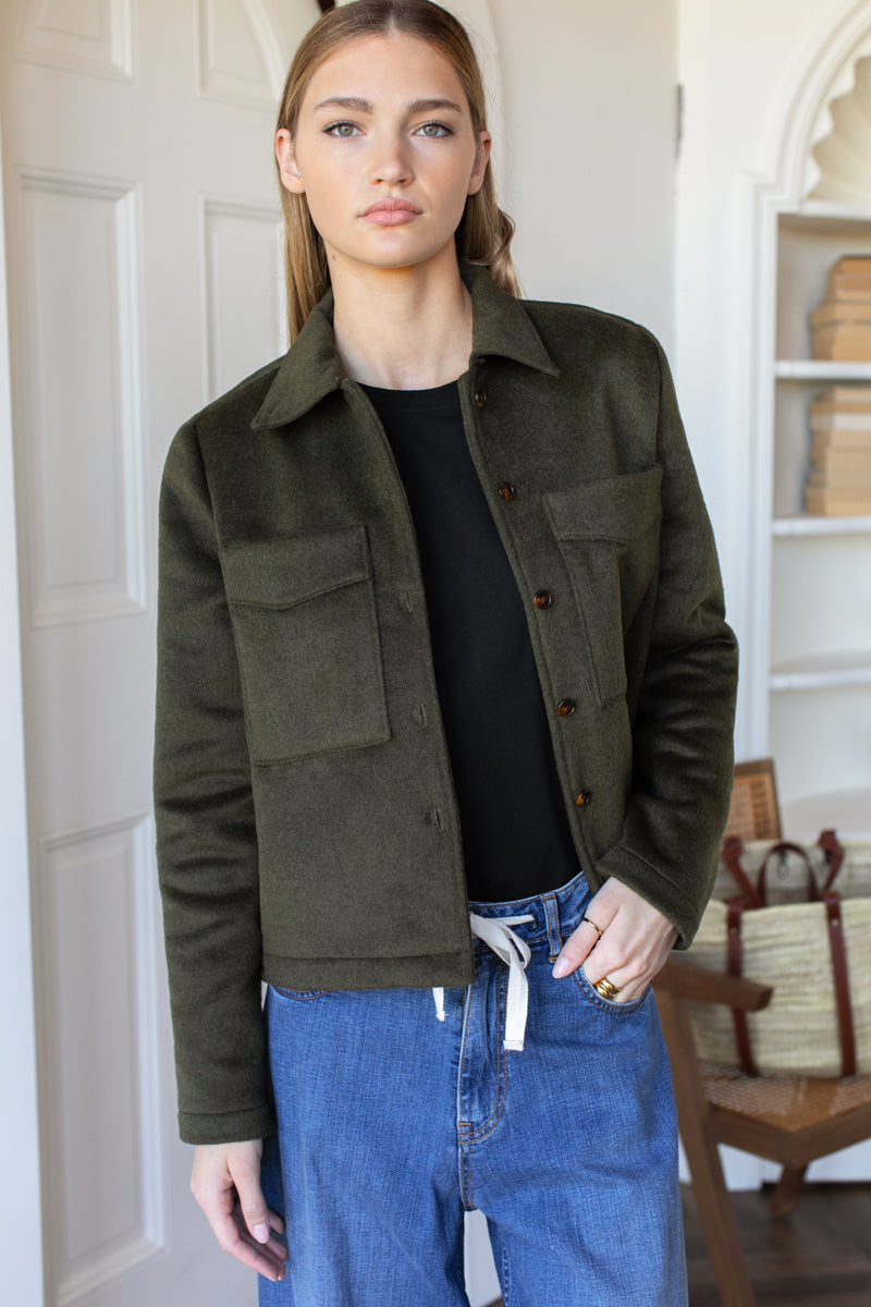 Atelier Pocket Jacket - Army Green Wool