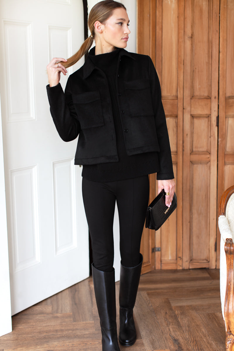 Atelier Pocket Jacket - Black Wool