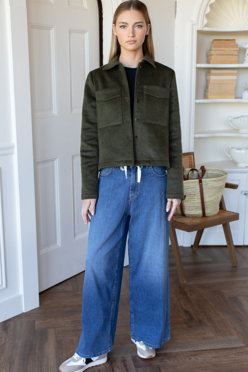 Atelier Pocket Shacket - Army Green Wool