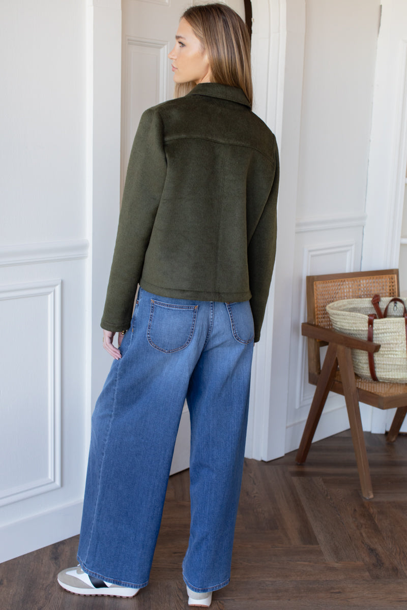 Atelier Pocket Shacket - Army Green Wool