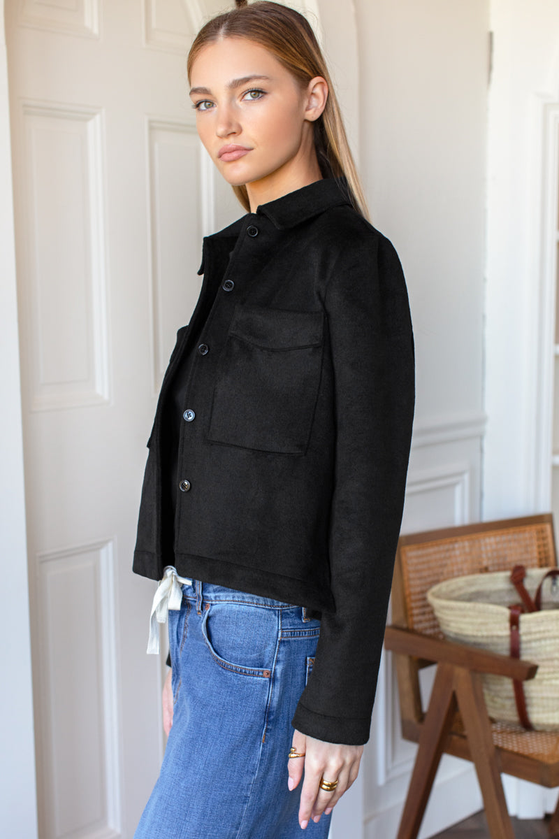 Atelier Pocket Shacket - Black Wool