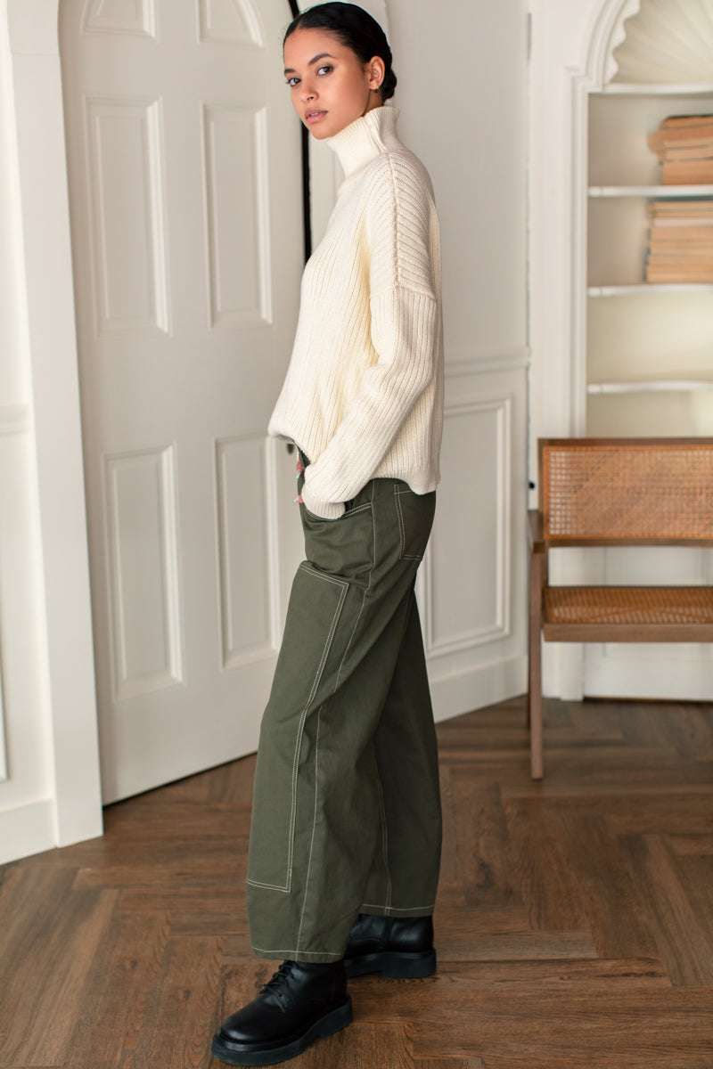 Barrel Work Pant - Olive Organic