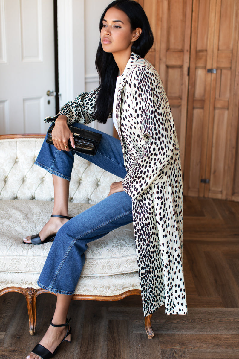 Bowery Coat - Leopard Linen