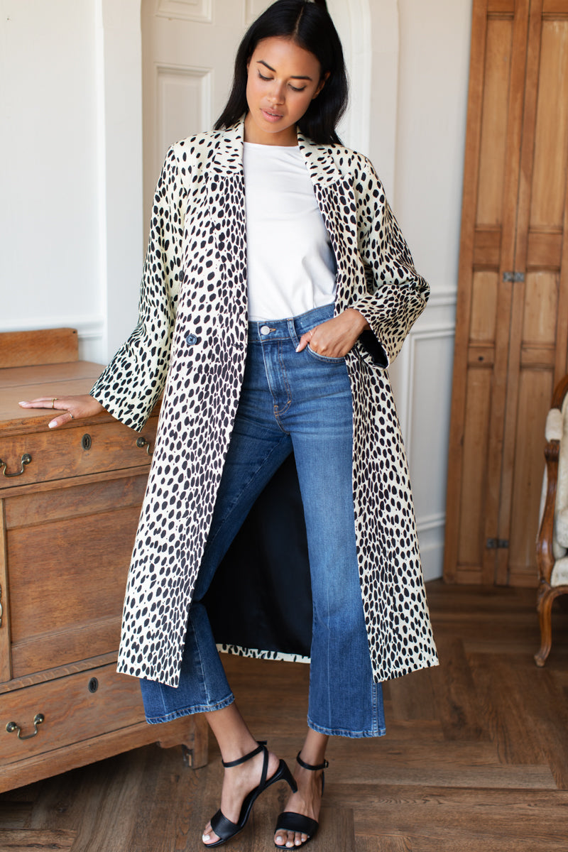 Bowery Coat - Leopard Linen