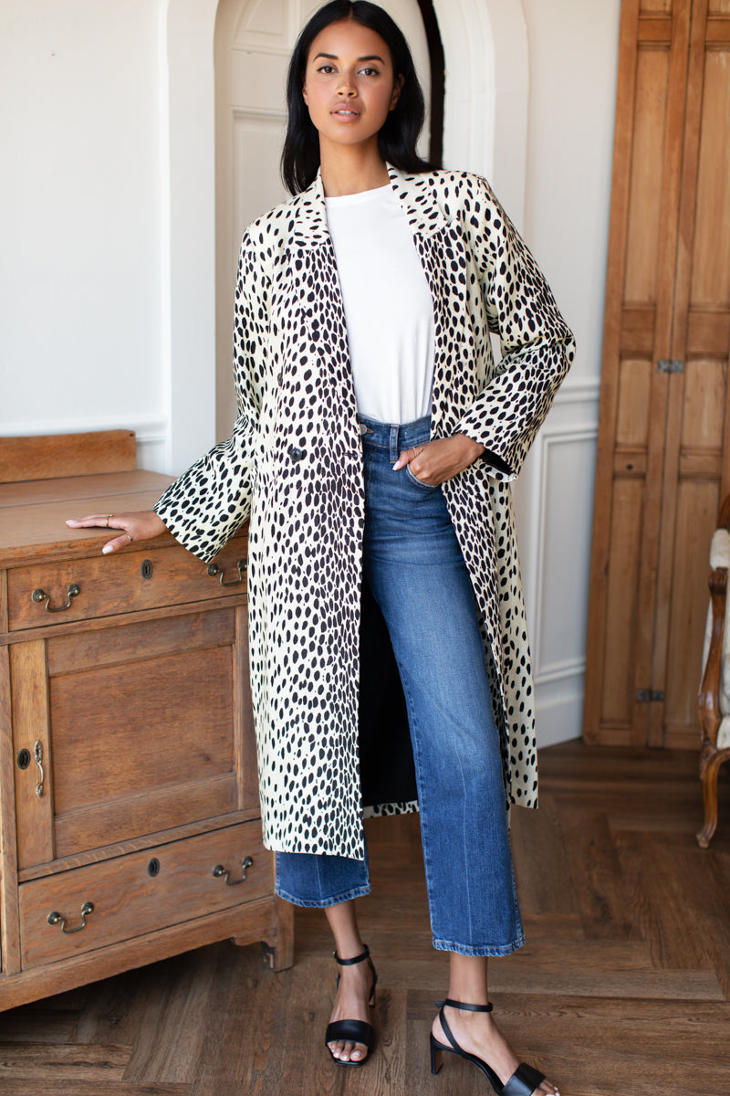 Bowery Coat - Leopard Linen
