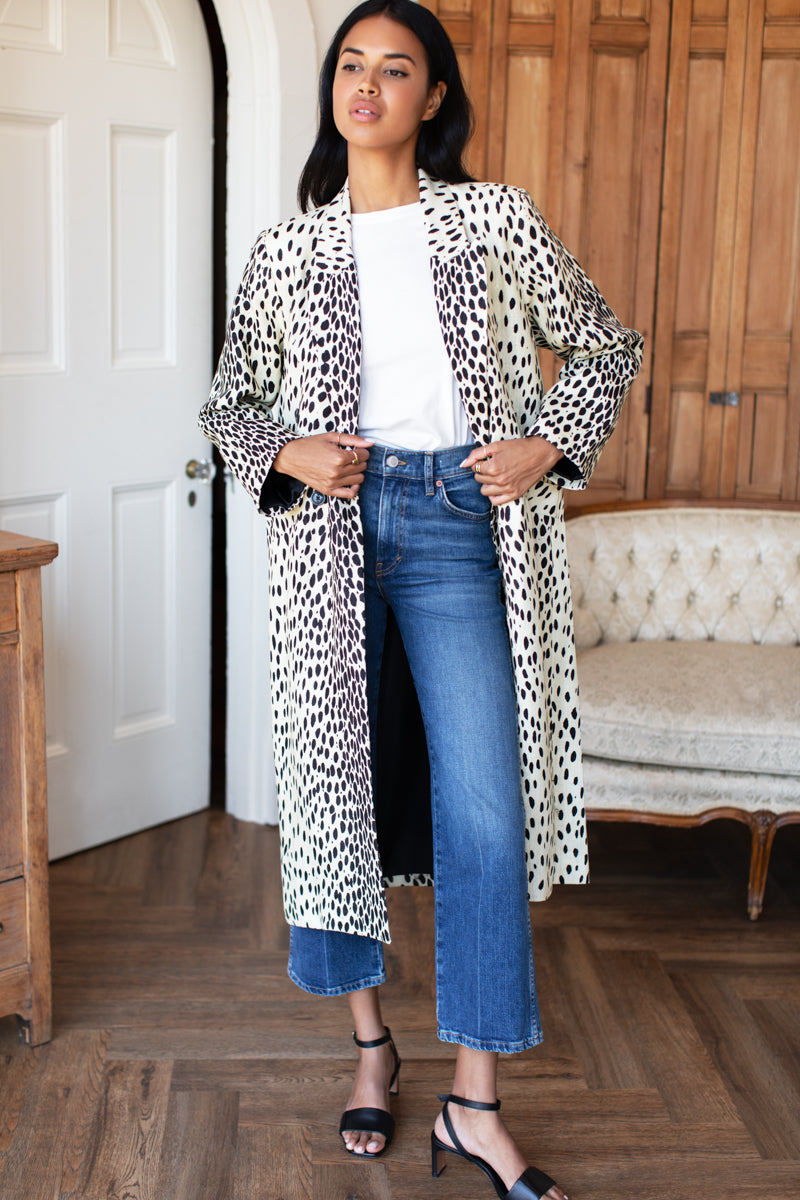 Bowery Coat - Leopard Linen