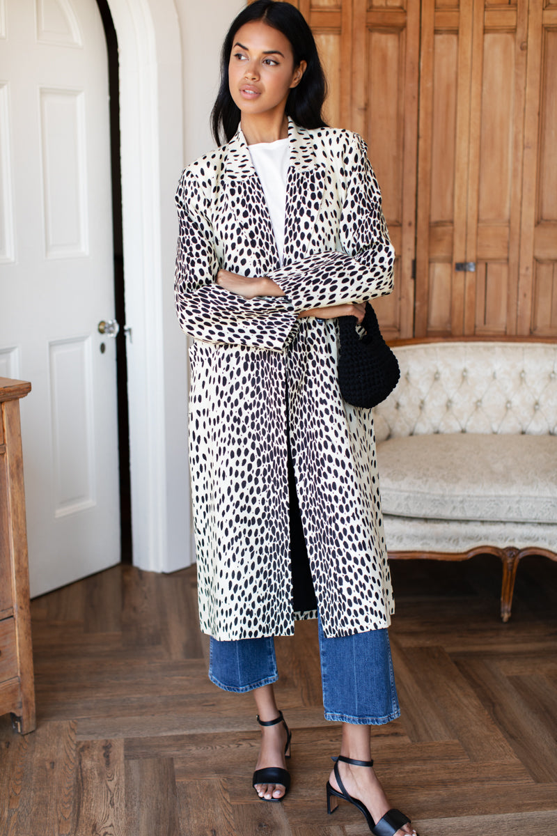 Bowery Coat - Leopard Linen