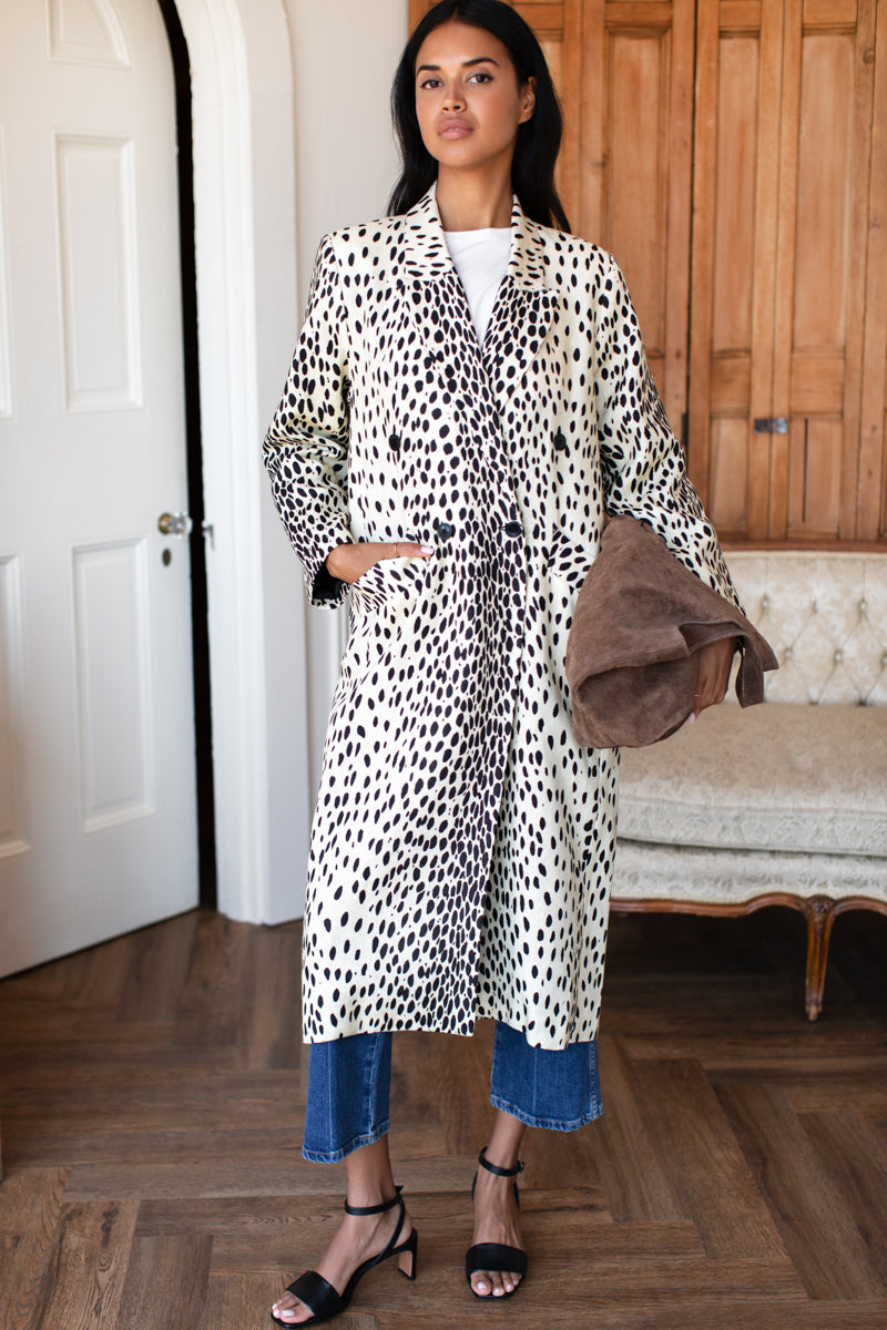 Bowery Coat - Leopard Linen