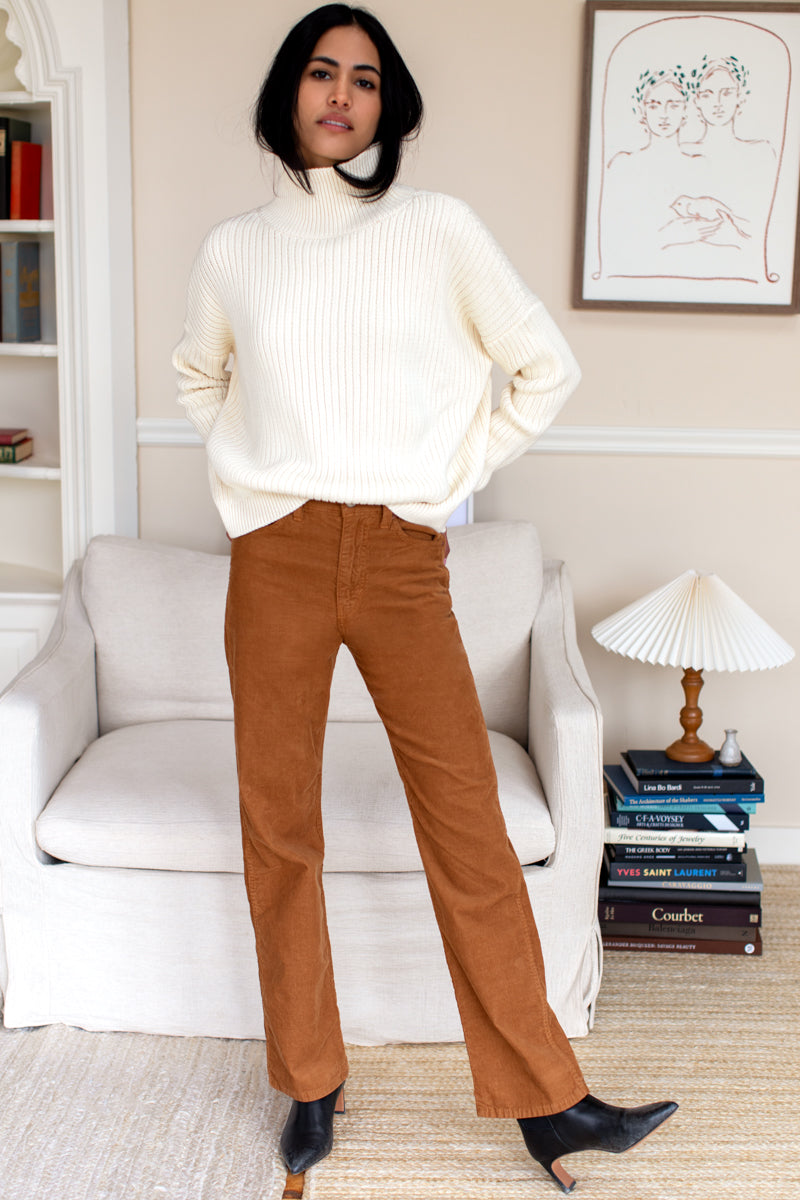 Carolyn Funnel Neck Sweater - Ivory Organic