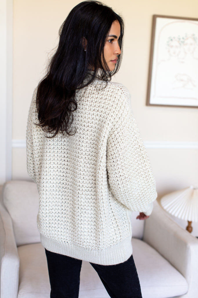 Cozy Cable Cardigan - Ivory Alpaca - Emerson Fry