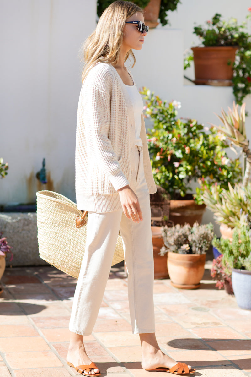 Cozy Cotton Cardigan - Ivory Organic