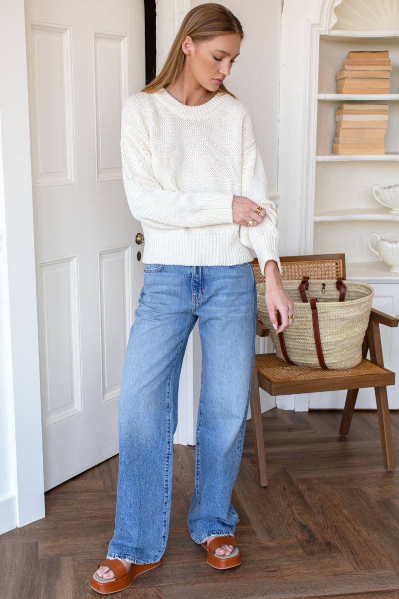 Cozy Cotton Sweater - Ivory Organic