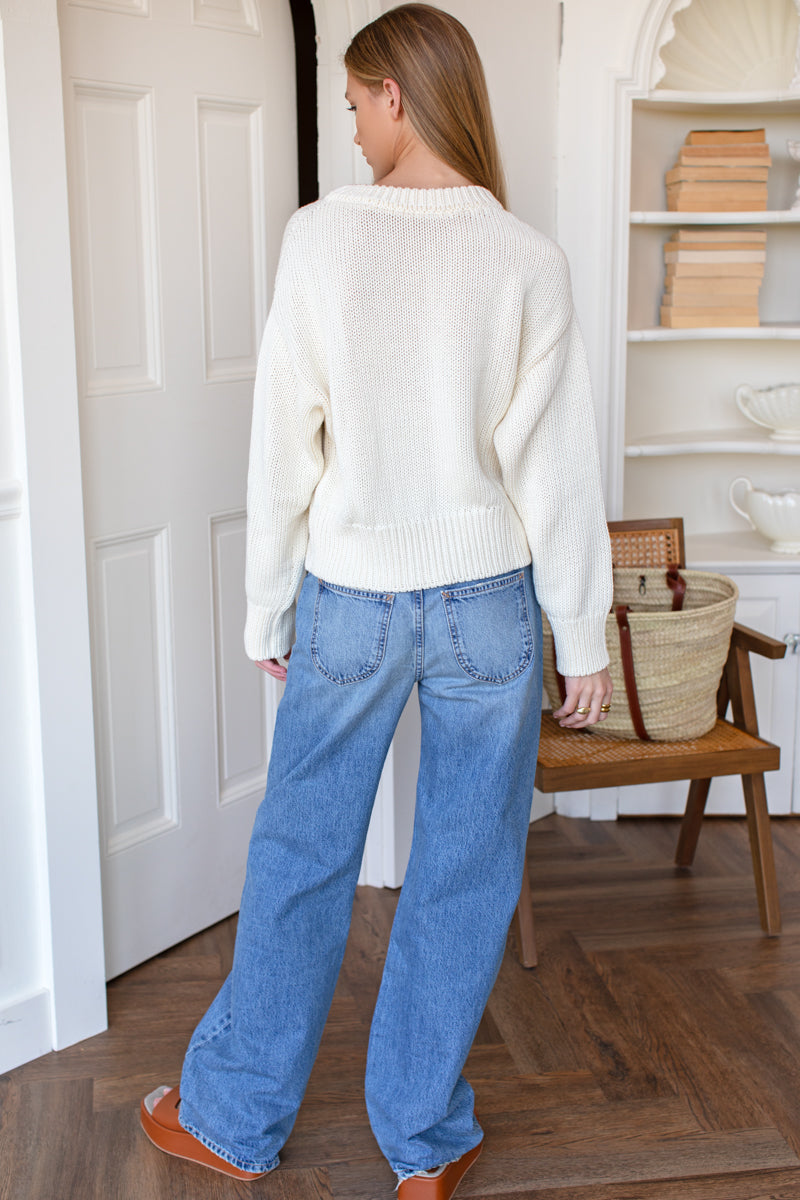 Cozy Cotton Sweater - Ivory Organic