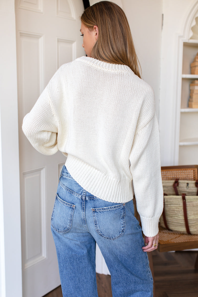 Cozy Cotton Sweater - Ivory Organic