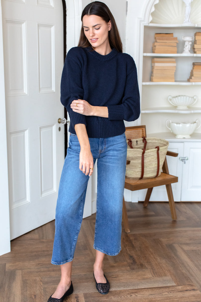 Cozy Cotton Sweater - Navy Organic