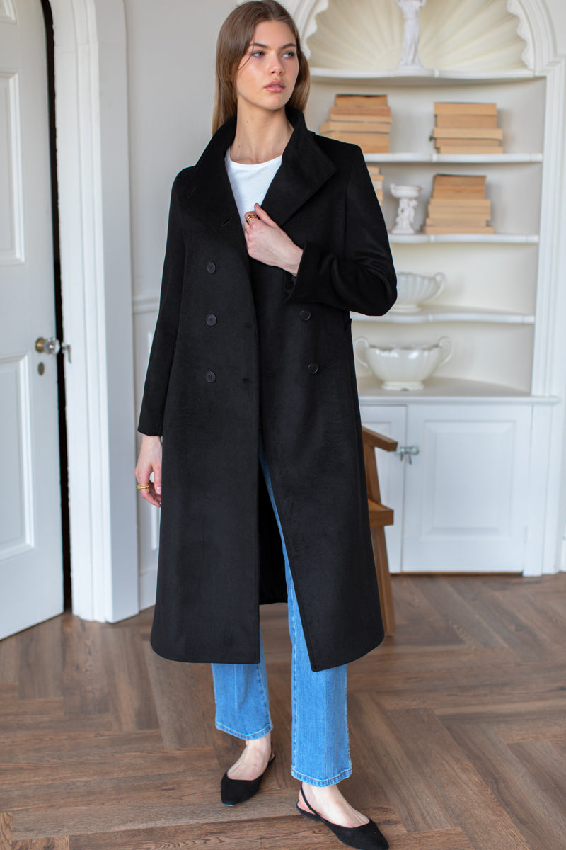 Slingback Flat - Black Suede