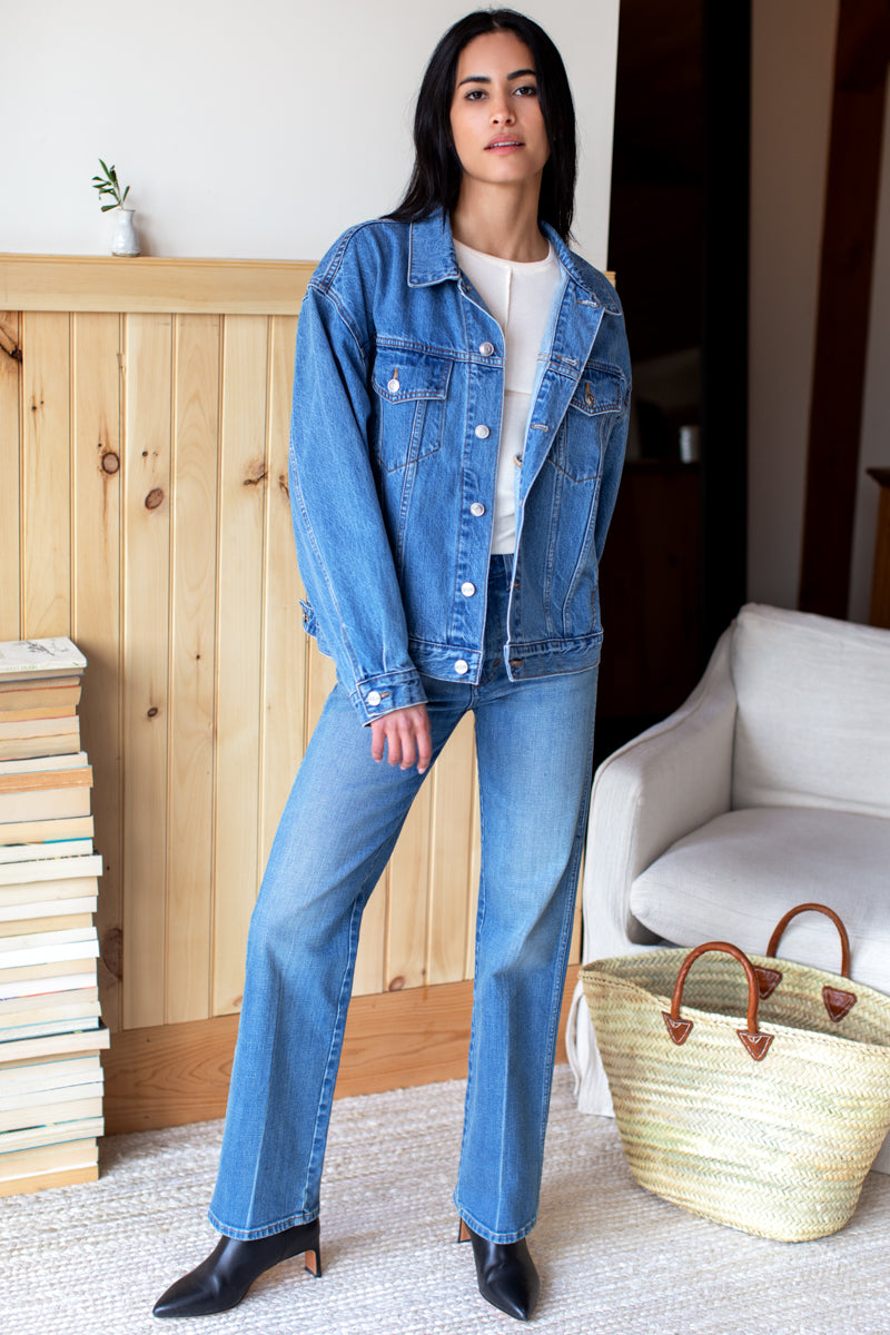 Jean Jacket With Fray Hem - Fudge – Ecru