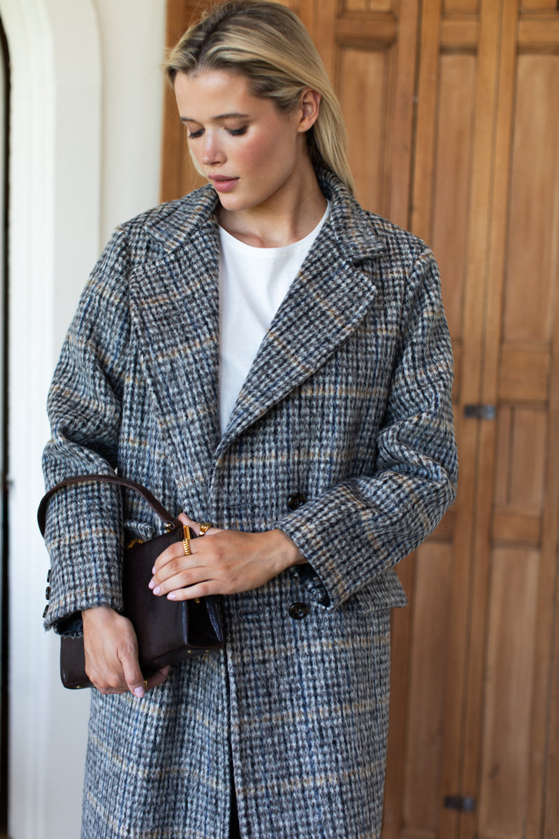 Emerson Layering Maxi Coat - Wooly Mohair Plaid