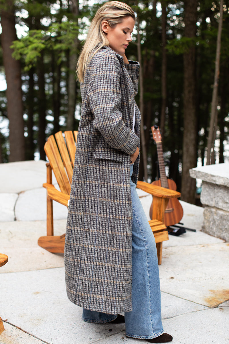 Emerson Layering Maxi Coat - Wooly Mohair Plaid