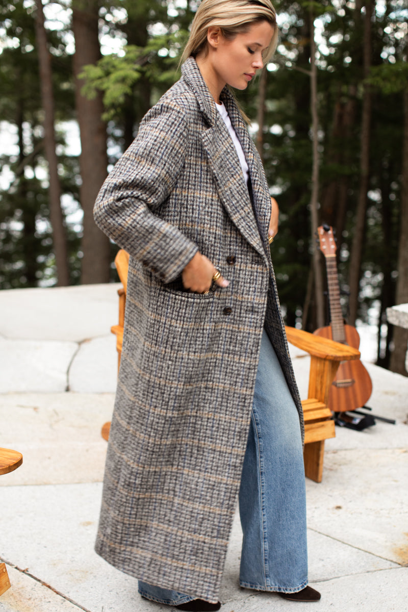Emerson Layering Maxi Coat - Wooly Mohair Plaid