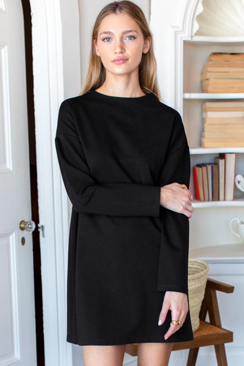 Jewel Neck Dress - Black