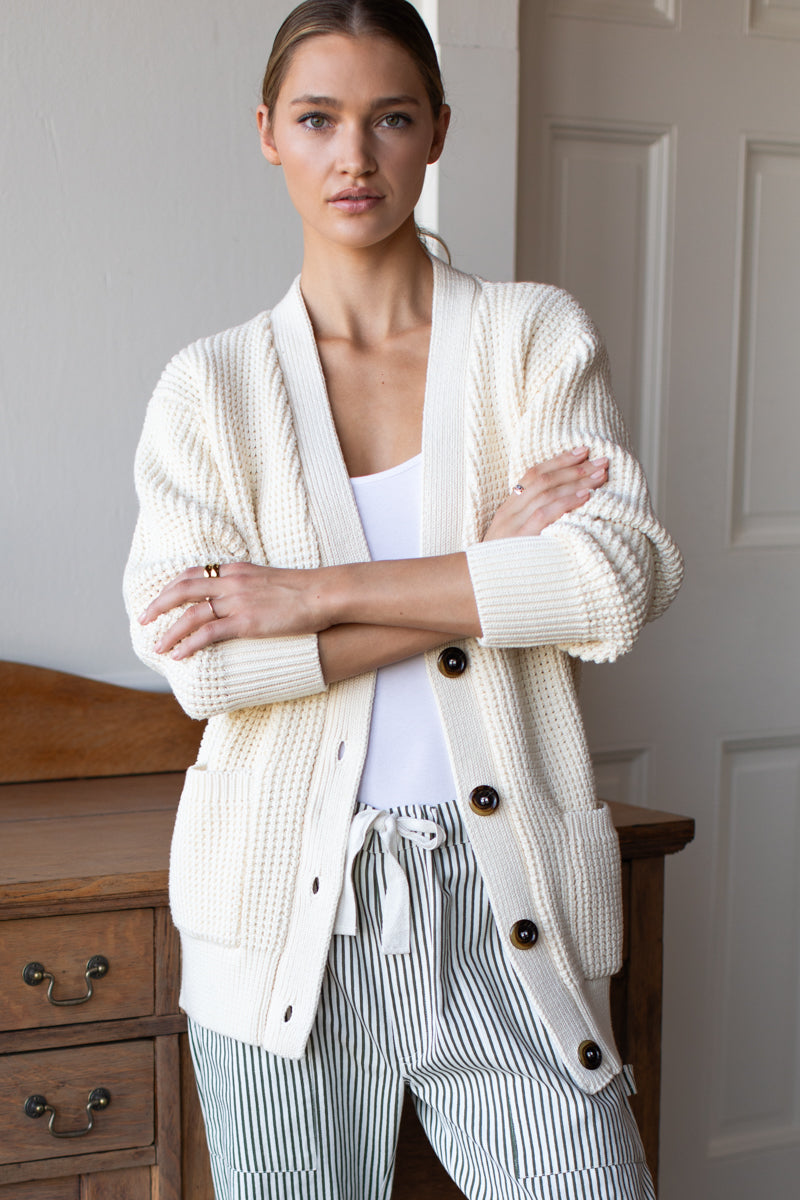 Family Cargo Pant - Moss Stripe Organic