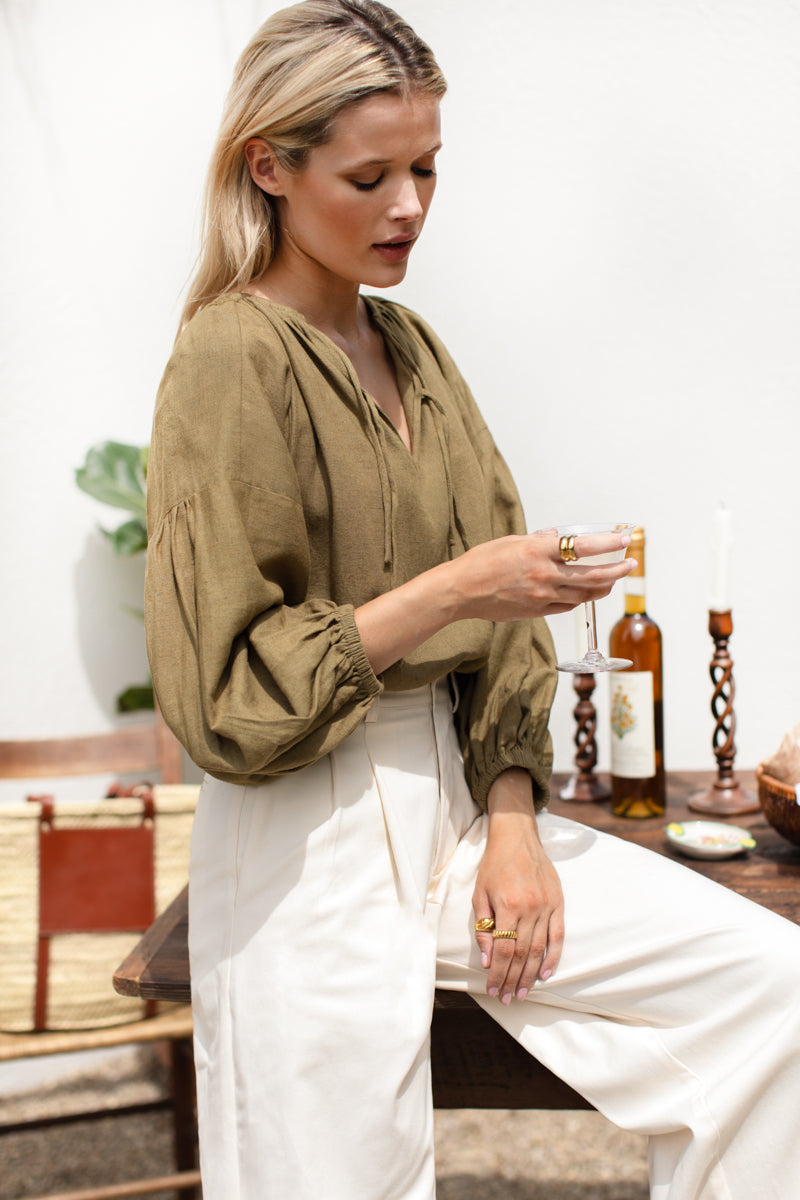 Folk Top - Gothic Olive