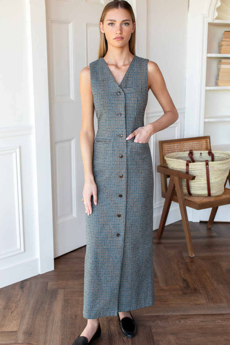 Form Maxi Dress - Gun Club Check