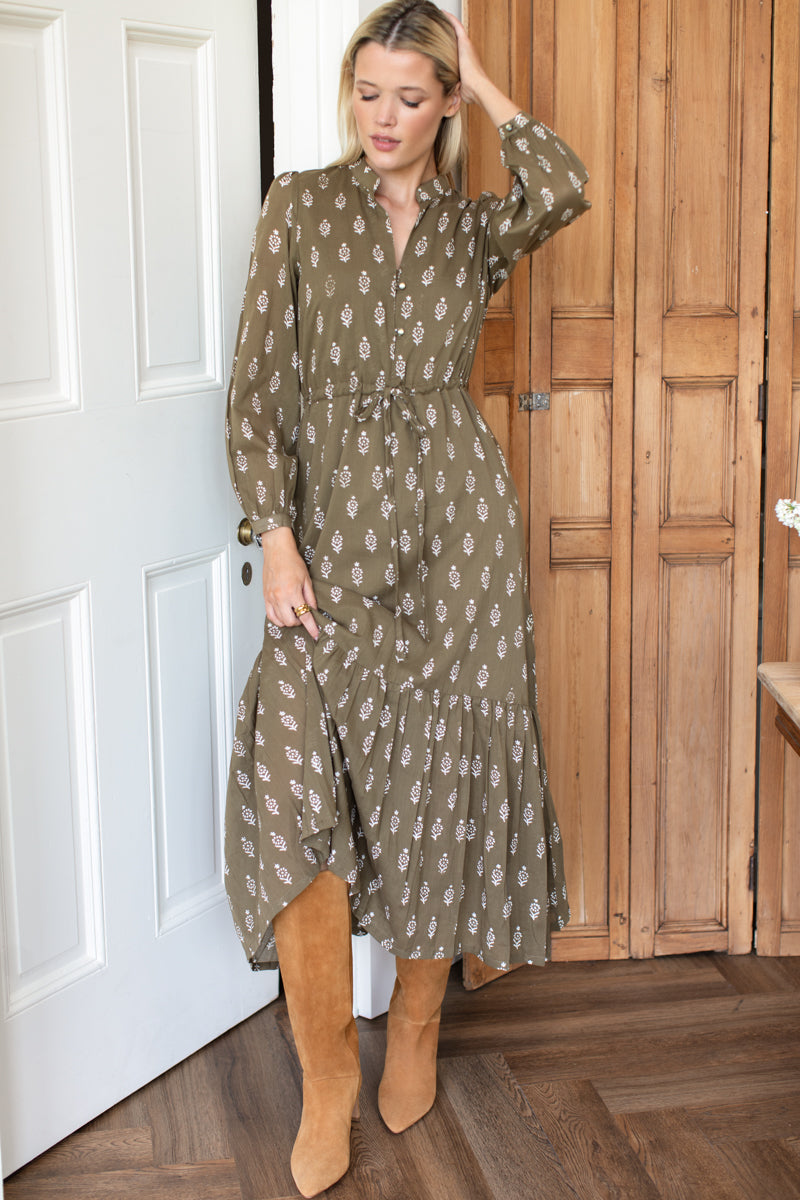 Frances 3 Dress - Marguerite 2 Gothic Olive
