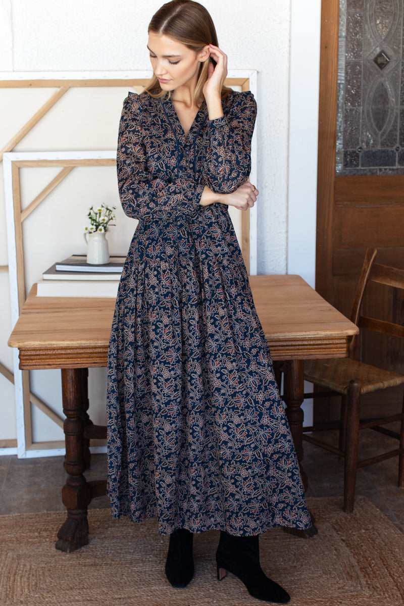 Frances 4 Basque Dress - Artisan Flower Vines Organic - Emerson Fry