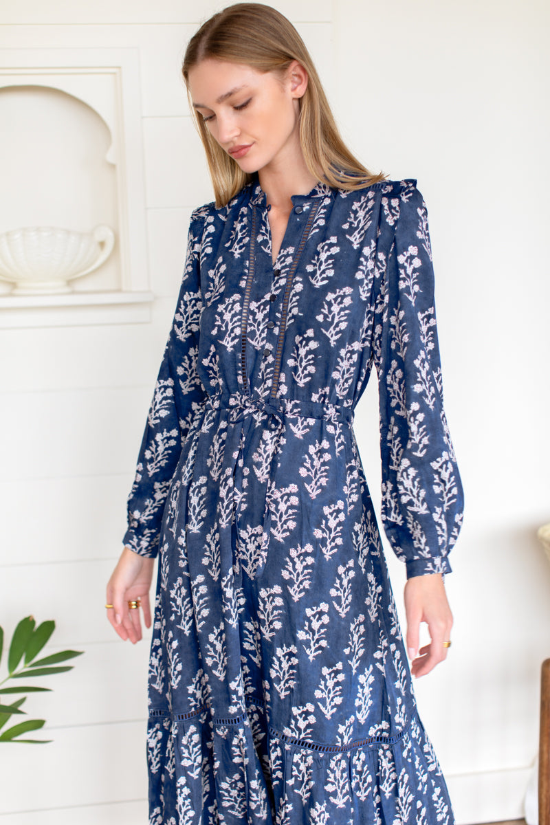 Frances 4 Dress - Pressed Flowers Blue